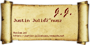 Justin Juliánusz névjegykártya